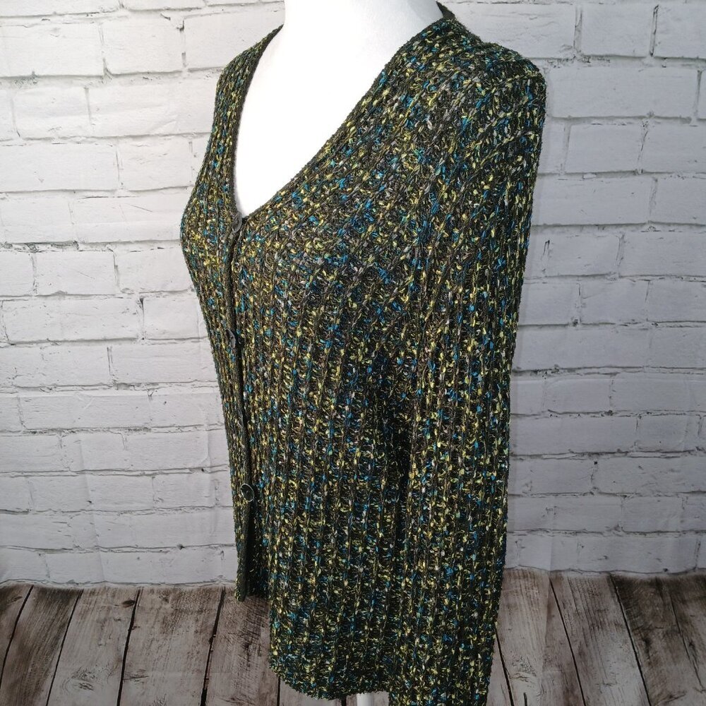 Sigrid Olsen Button Front Cardigan Multi Colored … - image 3